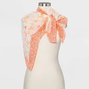 A New Day Women's Spring Boho Floral Print Square Crepe Scarf